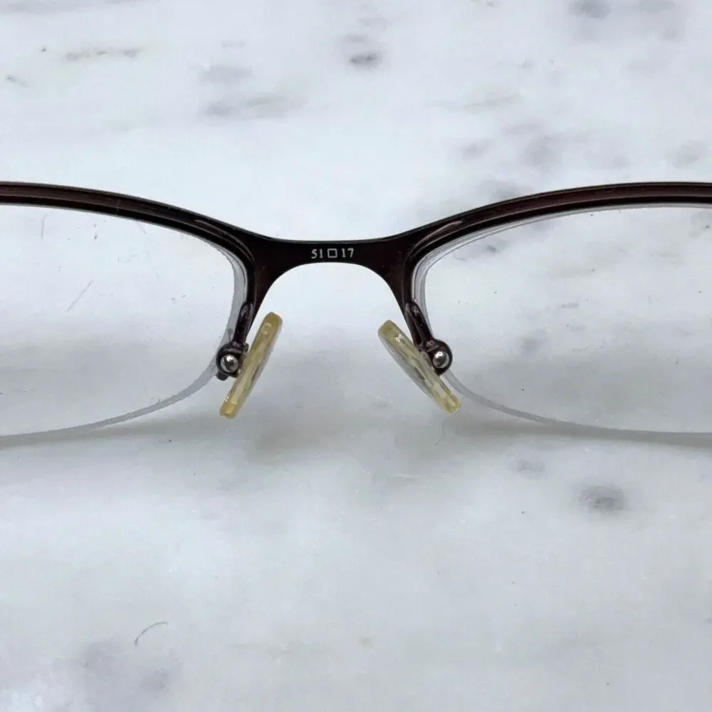 GUESS GU 1657 BRN Half Rim Brown Eyeglasses Frames Only with Case 51-17-135